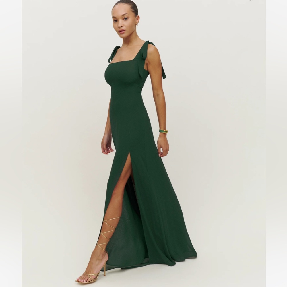 Beautiful Reformation Westerly Dress in Forest Green